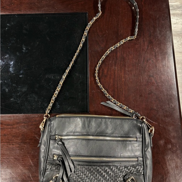 Black Faux Leather Crossbody Bag - Picture 1 of 8